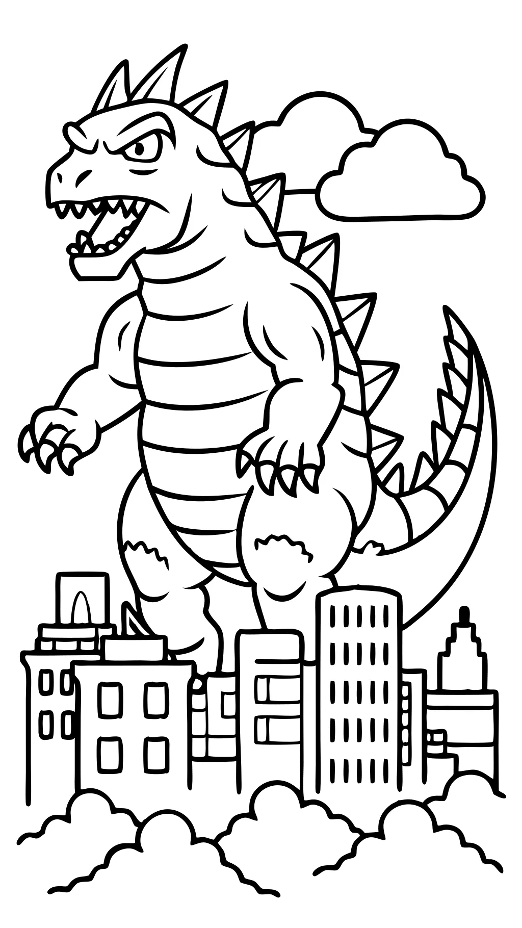 Páginas para colorear imprimibles de Godzilla